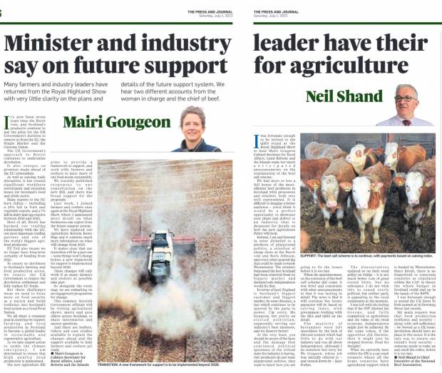 Neil Shand has his say on the future of agriculture - Press Release in the Press & Journal